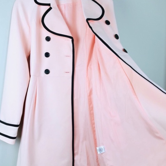 ELLE Trench Rain Coat Pink Women’s Lined Retro 16 - Picture 10 of 14